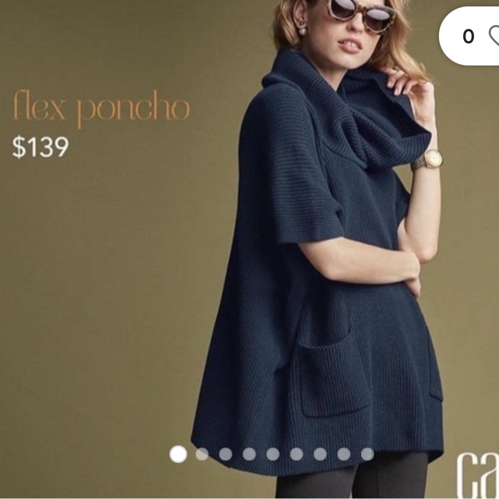 CAbi Dark Blue Cowl Neck Cape
